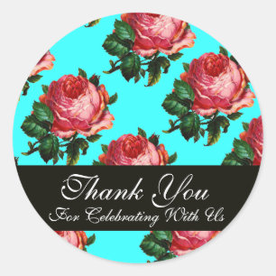 BEAUTIFUME PINK ROSE Dank u Ronde Sticker