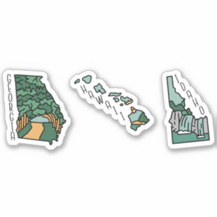 BEAUTIFUME USA STATEN LANDSCAPE BRIEFKAART SET STICKER