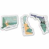 BEAUTIFUME USA STATEN LANDSCAPE BRIEFKAART SET STICKER (Voorkant)