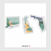 BEAUTIFUME USA STATEN LANDSCAPE BRIEFKAART SET STICKER (Vel)