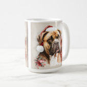 BEAUTIFUTE WATERVERF CHRISTMAS BOXER DOG KOFFIEMOK (Voorkant rechts)