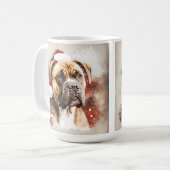 BEAUTIFUTE WATERVERF CHRISTMAS BOXER DOG KOFFIEMOK (Voorkant links)