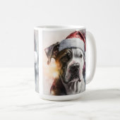 BEAUTIFUTE WATERVERF CHRISTMAS BULLDOG KOFFIEMOK (Voorkant rechts)