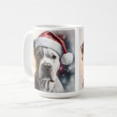 BEAUTIFUTE WATERVERF CHRISTMAS BULLDOG KOFFIEMOK (Voorkant links)