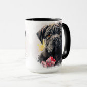 BEAUTIFUTE WATERVERF GRAY CANE CORSO DOG FACE MOK (Voorkant rechts)