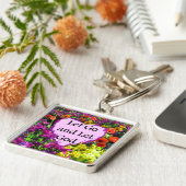 BEAUTIFUTIEF FLORAL LAAT GAAN EN GOD FOTO LATEN MA SLEUTELHANGER (Zijkant)