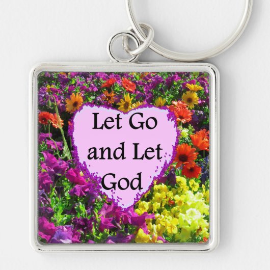 BEAUTIFUTIEF FLORAL LAAT GAAN EN GOD FOTO LATEN MA SLEUTELHANGER (Voorkant)
