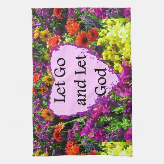 BEAUTIFUTIEF FLORAL LAAT GAAN EN GOD FOTO LATEN MA THEEDOEK (Verticaal)