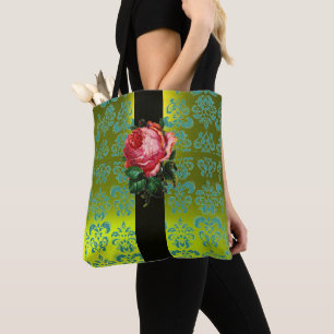 BEAUTIFUTIEF PINK ROSE BLAUWGROEN BLUE GEEL ZWART TOTE BAG