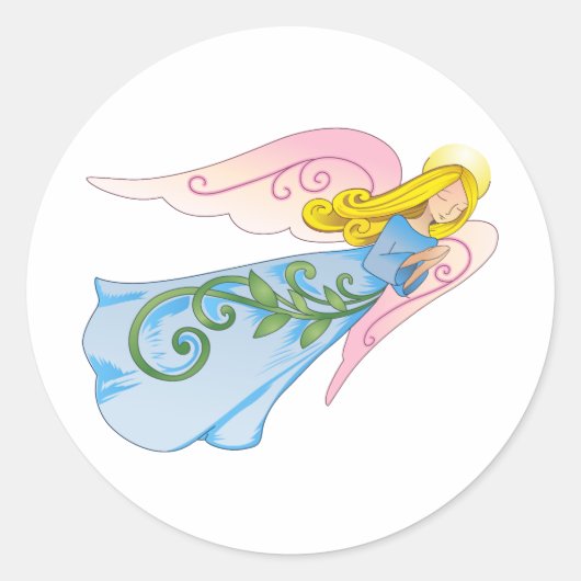 BEAUTIUL ANGEL RONDE STICKER (Voorkant)