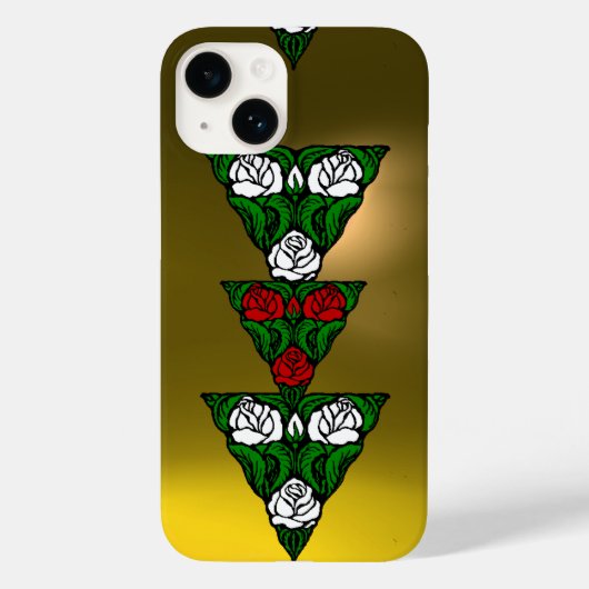 BEAUTIUL ART NOUVEAU WHITE RED ROSES TRIANGLE Case-Mate iPhone CASE (Achterkant)