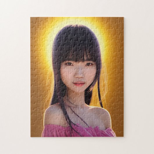 BEAUTIUL ASIAN ORIENTAL GIRL ART JIGSAW PUZZZLE LEGPUZZEL (Verticaal)