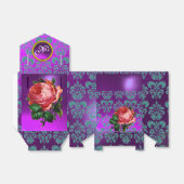 BEAUTIUL PINK ROSE DAMASK PAARS GEM MONOGRAM BEDANKDOOSJES (Uitgevouwen)