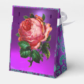 BEAUTIUL PINK ROSE DAMASK PAARS GEM MONOGRAM BEDANKDOOSJES (Achterkant)