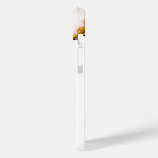 BEAUTIUL PINK ROSE MONOGRAM, Blauwgroen Aqua Blue Case-Mate iPhone Case (Achterkant / Links)