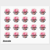 BEAUTIUL PINK ROSE sparen het Monogram van de Datu Ronde Sticker (Vel)