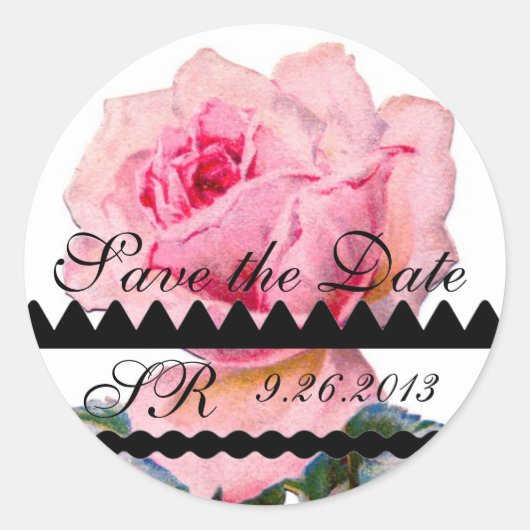 BEAUTIUL PINK ROSE sparen het Monogram van de Datu Ronde Sticker (Voorkant)