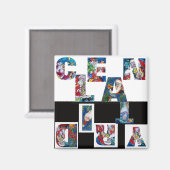 BEAUTIUL PINK ROSES GEM STONE DIRTY CLEAN MAGNEET (Voorkant / Achterkant)