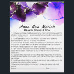 *~* Beauty Abstract Liability Waiver Services Flyer<br><div class="desc">2 Sided Flyer Liability de Toestemmende Overeenkomst van de Versie van de Vrijgave van de Vrijgave en de Diensten en de lijst van de Prijzen voor u aan Personalize. * Energy Enhanced Abstract Waterverf Liability Consent en Release Wavier Services List en prijzen op de achterkant van deze flyer. De waterverf...</div>