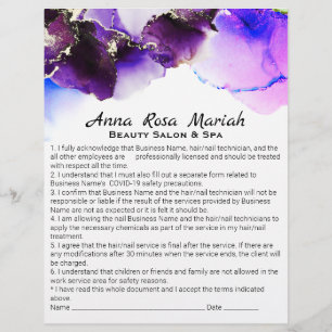 *~* Beauty Abstract Liability Waiver Services Flyer