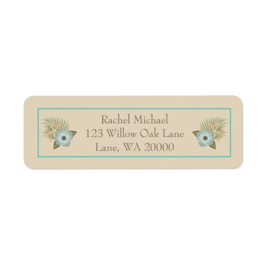 Beauty and Grace Beach floral Etiket (Voorkant)