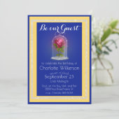 Beauty and the Beast Magic Roos op blauw en geel Kaart (Staand voorkant)