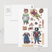 Beauty and the Beast, Paper Doll, Louis Wain Briefkaart (Voorkant / Achterkant)