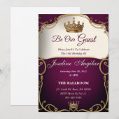 Beauty and the Beast Royalty Sweet 16 Invitation Kaart (Voorkant / Achterkant)