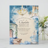 Beauty and the Beast Waterverf Sprookje Invitat Kaart (Staand voorkant)