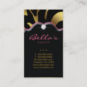 Beauty Animal Zebra Roze Lips Gold Diamonds Visitekaartje (Achterkant)