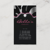 Beauty Animal Zebra roze Lips Silver Diamonds Visitekaartje (Achterkant)