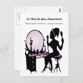 Beauty Appointment Herinneringen Paarse  Meisje Briefkaart (Voorkant / Achterkant)