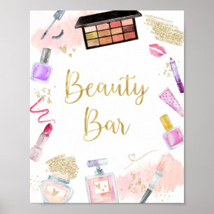 Beauty Bar Glitz & Glam Spa Birthday Sign Poster