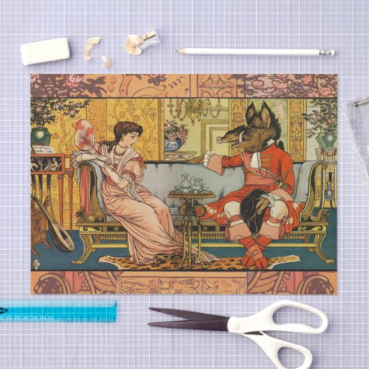 Beauty Beast Classic Art Illustratie Tissuepapier (Craft)