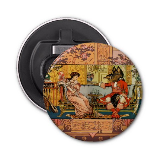 Beauty Beast Classic Sprookjesfiguren Button Flesopener (Voorkant)