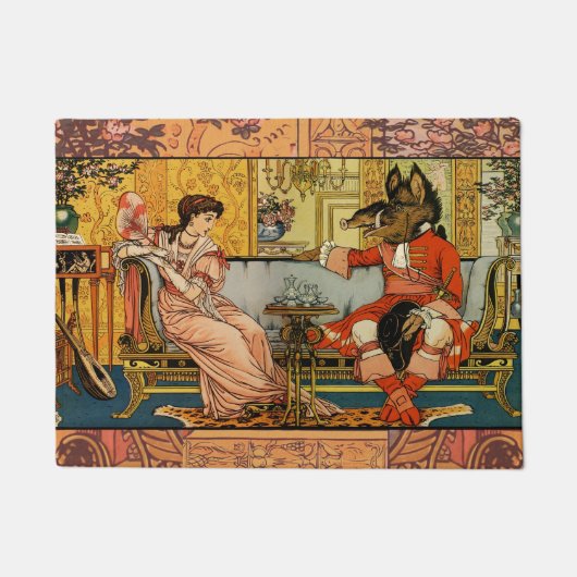 Beauty Beast Classic Sprookjesfiguren Deurmat (Voorkant)