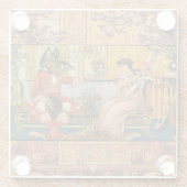 Beauty Beast Classic Sprookjesfiguren Glazen Onderzetter (Achterkant)