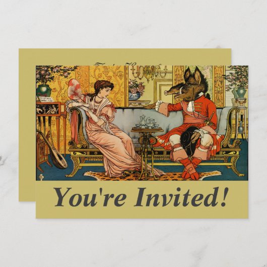 Beauty Beast Classic Sprookjesfiguren Kaart (Voorkant / Achterkant)