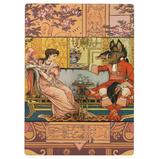 Beauty Beast Classic Sprookjesfiguren Klembord (Achterkant)