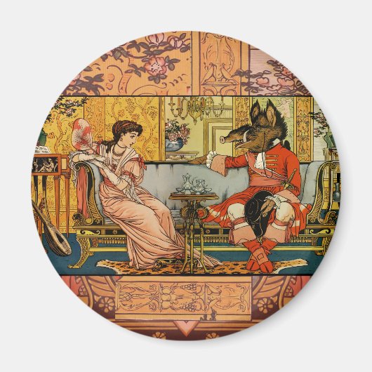 Beauty Beast Classic Sprookjesfiguren Magneet (Voorkant)