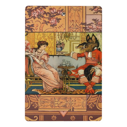 Beauty Beast Classic Sprookjesfiguren Mini Klembord (Achterkant)