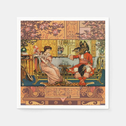 Beauty Beast Classic Sprookjesfiguren Servet (Voorkant)