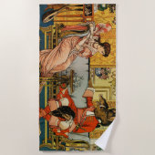 Beauty Beast Classic Sprookjesfiguren Strandlaken (Voorkant)