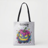 Beauty Bites Back Spooky Pink Pumpkin Halloween Tote Bag (Voorkant)