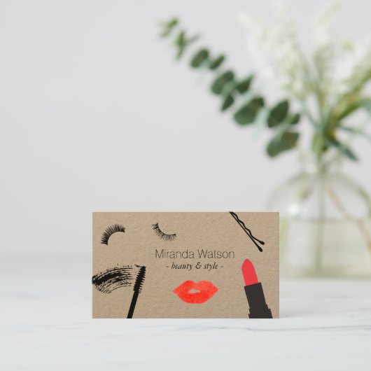 Beauty Biz Wimpers Lippen Mascara Make-up Artist I Visitekaartje (Staand voorkant)