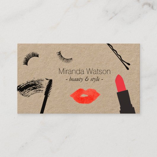 Beauty Biz Wimpers Lippen Mascara Make-up Artist I Visitekaartje (Voorkant)
