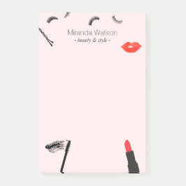 Beauty Biz Wimpers Lippen Mascara Make-up Roze Post-it® Notes