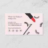 Beauty Biz Wimpers Lippen Mascara Make-up Roze Visitekaartje (Achterkant)