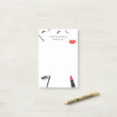 Beauty Biz Wimpers Lips Mascara Make-up Artiest Post-it® Notes (Op bureau)