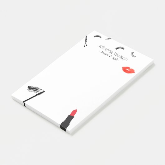 Beauty Biz Wimpers Lips Mascara Make-up Artiest Post-it® Notes (Schuin)